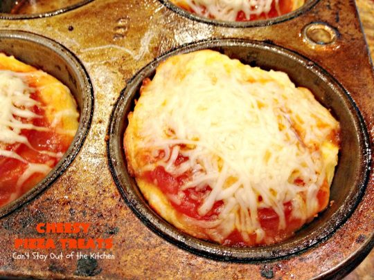 Cheesy Pizza Treats | Can't Stay Out of the Kitchen | spectacular 4-ingredient #appetizer that's terrific for #tailgating, #NewYearsEve or #SuperBowl parties. Kids & adults alike love miniature #pizza. #pepperoni #mozzarella