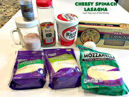 Cheesy Spinach Lasagna | Can't Stay Out of the Kitchen | this #lasagna entree is wonderful & great for #MeatlessMondays, potlucks or other family dinners. #spinach #cheese