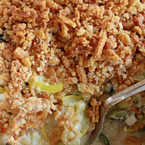 Cheesy Squash Casserole | Can't Stay Out of the Kitchen | this fantastic #Squash #SideDish is so delightful & easy to whip up you'll want to make it frequently. It's terrific for company or #holiday dinners like #Thanksgiving or #Christmas. The #RitzCracker topping makes everything irresistible. #CheddarCheese #Zucchini #YellowSquash #casserole #CheesySquashCasserole