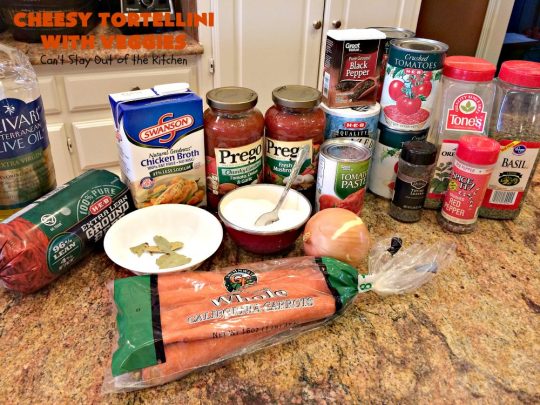 Cheesy Tortellini with Veggies | Can't Stay Out of the Kitchen | one of the best #pasta dishes ever! This one is filled with lots of #veggies & #cheese. It's kid-friendly & comfort food that's perfect for company or family dinners. #tortellini #Italian #zucchini #casserole #mushrooms #beef