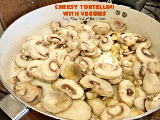 Cheesy Tortellini with Veggies | Can't Stay Out of the Kitchen | one of the best #pasta dishes ever! This one is filled with lots of #veggies & #cheese. It's kid-friendly & comfort food that's perfect for company or family dinners. #tortellini #Italian #zucchini #casserole #mushrooms #beef