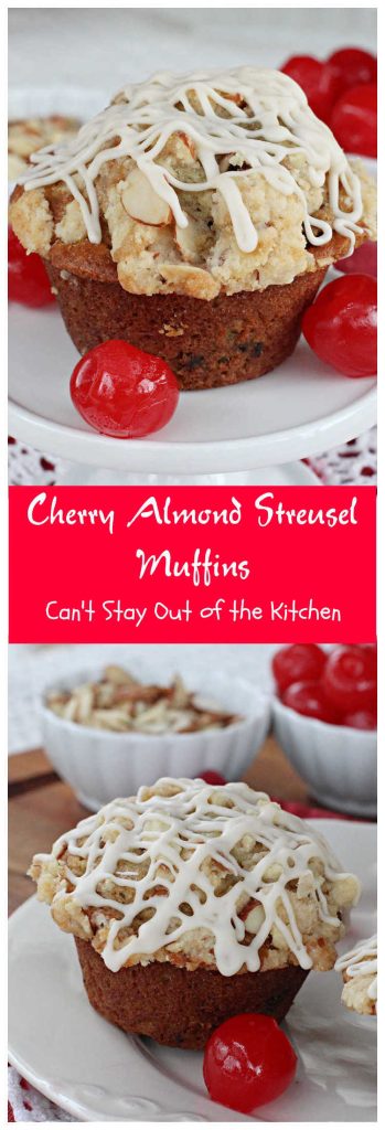 Cherry Almond Streusel Muffins | Can't Stay Out of the Kitchen
