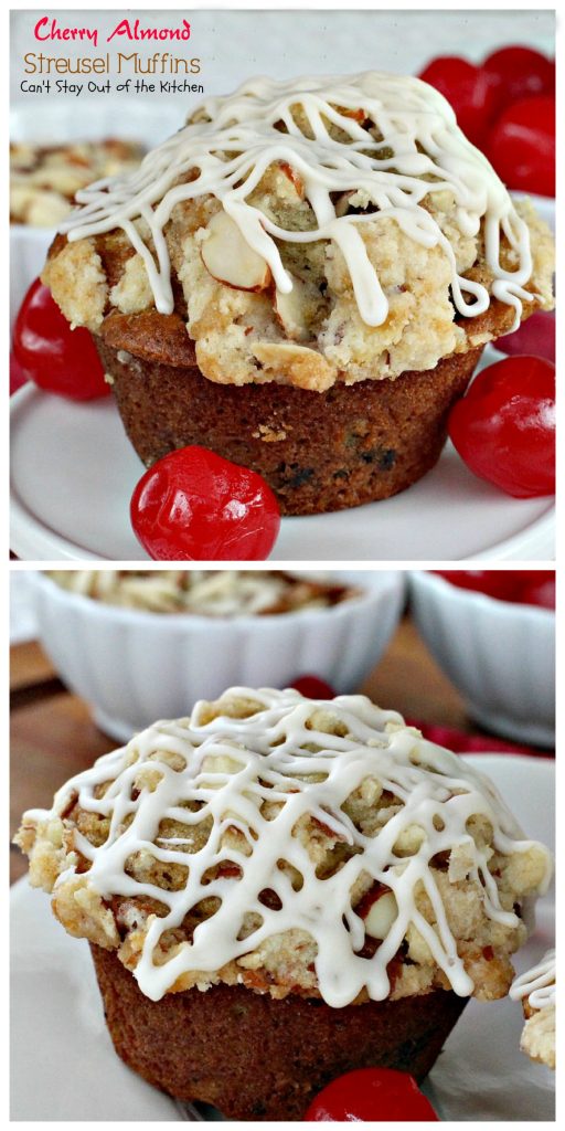 Cherry Almond Streusel Muffins | Can't Stay Out of the Kitchen