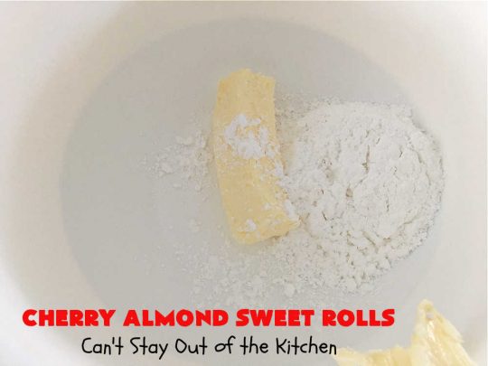 Cherry Almond Sweet Rolls | Can't Stay Out of the Kitchen | these fantastic #SweetRolls are kneaded in the #breadmaker, making them so, so easy to whip up for your family & friends. #Cherries & #almonds make these mouthwatering sweet rolls absolutely drool-worthy! Perfect for #ValentinesDay, #holidays or anytime you're serving #breakfast or #brunch. #CinnamonRolls #ValentinesDayBreakfast #NoKneadRecipe! #NoKneadSweetRolls #CherryAlmondSweetRolls