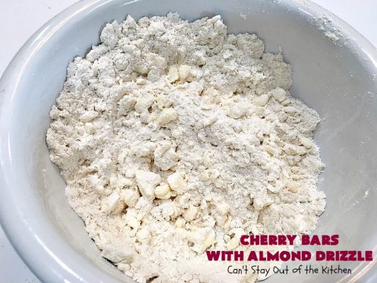 Cherry Bars with Almond Drizzle | Can't Stay Out of the Kitchen | these delicious #cookies will have you drooling after the first bite! The #almond drizzle on top is to die for. #dessert #cherries #LaborDay #cherrydessert #LaborDayDessert