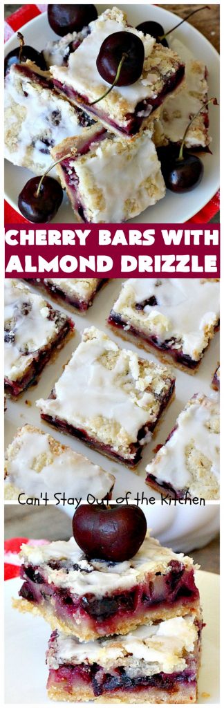 Cherry Bars with Almond Drizzle | Can't Stay Out of the Kitchen