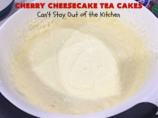 Cherry Cheesecake Tea Cakes | Can't Stay Out of the Kitchen | These miniature #Bundt #cakes will knock your socks off! They're filled with red & green #cherries & flavored with #almond extract, #CreamCheese & #Cheesecake #PuddingMix. Great #holiday or #Christmas #dessert. #CherryDessert #HolidayDessert #TeaCakes #CherryCheesecakeTeaCakes