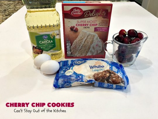 Cherry Chip Cookies | Can't Stay Out of the Kitchen | these fantastic 5-ingredient #cookies use #FreshCherries & #VanillaChips. They are totally awesome & a wonderful #summer #dessert when #cherries are in season. #FourthOfJuly #holiday #HolidayDessert #CherryDessert #CherryCookies CherryChipCookies #Canbassador #NWCherries #NorthWestCherryGrowers