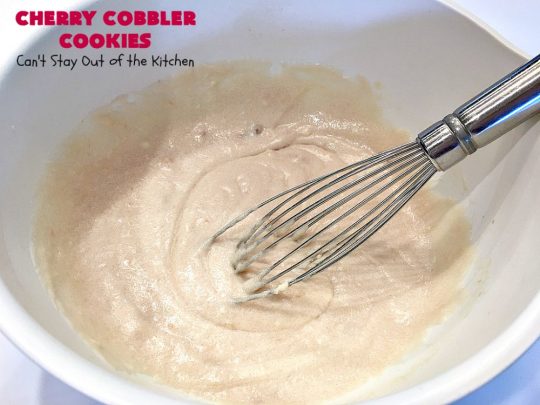 Cherry Cobbler Cookies | Can't Stay Out of the Kitchen | these fantastic #cookies contain #cherry #Greekyogurt & fresh #cherries. They're a heavenly #dessert now that cherries are in season. #cherrydessert #Canbassador #NorthwestCherryGrowers