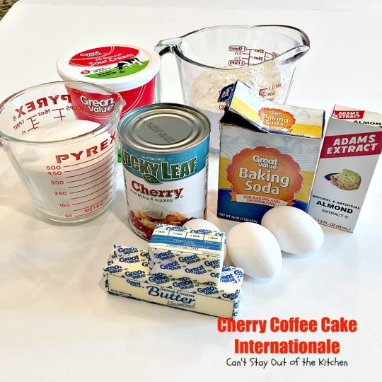 Cherry Coffee Cake Internationale | Can't Stay Out of the Kitchen | this is one of our favorite #coffeecakes. Great #breakfast treat for #MemorialDay, #Father'sDay or any other #holiday. #cherries