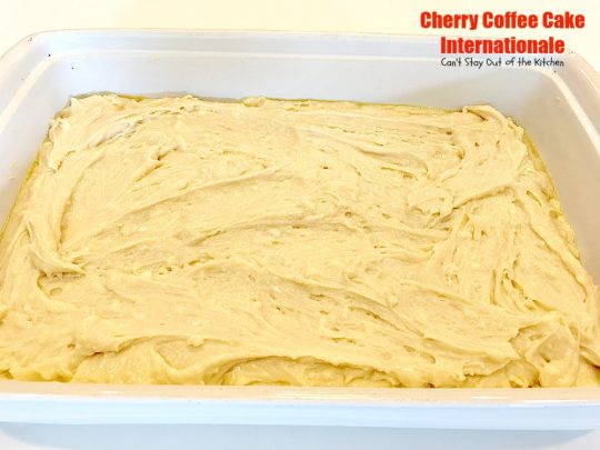 Cherry Coffee Cake Internationale | Can't Stay Out of the Kitchen | this is one of our favorite #coffeecakes. Great #breakfast treat for #MemorialDay, #Father'sDay or any other #holiday. #cherries