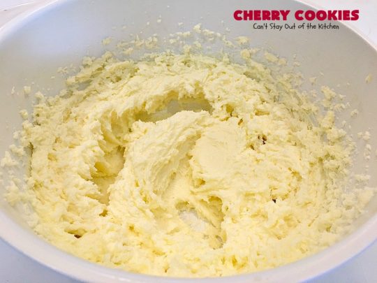 Cherry Cookies | Can't Stay Out of the Kitchen| these fantastic #cookies use fresh #cherries & #almond extract in a #sugarcookie dough. Perfect for summer treats when cherries are in season. #dessert