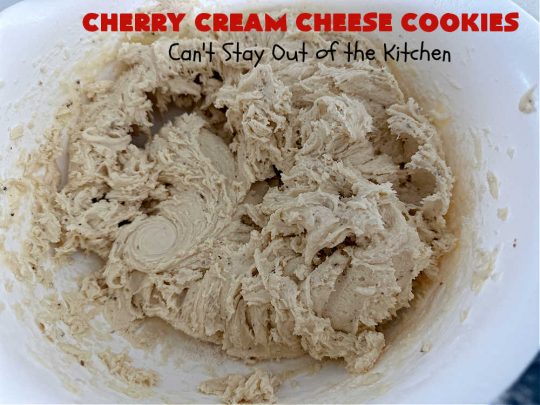 Cherry Cream Cheese Cookies | Can't Stay Out of the Kitchen | #CherryCreamCheeseCookies are a fantastic #dessert to make for #holiday #baking & #ChristmasCookieExchanges. These lovely #ThumbprintCookies are filled with #CherryPreserves with just a hint of #lemon. Your friends & family will love these sweet treats! #cookies #Cherries #CherryCookies #CreamCheese