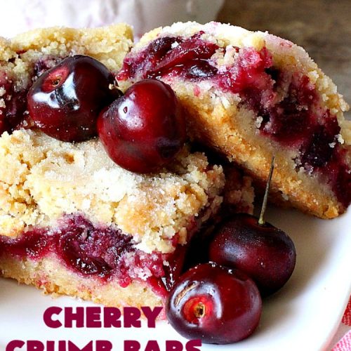 Cherry Crumb Bars | Can't Stay Out of the Kitchen | These mouthwatering bar-type #cookies are so spectacular. I guarantee you'll be drooling after the first bite! Terrific for summer #potlucks or #holidays when fresh #cherries are in season. #dessert #cherrydessert #Canbassador #NorthwestCherryGrowers