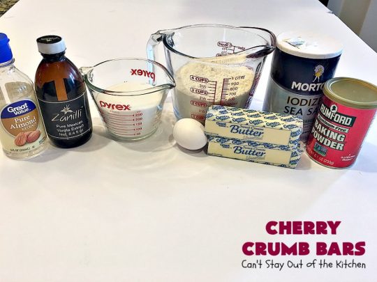 Cherry Crumb Bars | Can't Stay Out of the Kitchen | These mouthwatering bar-type #cookies are so spectacular. I guarantee you'll be drooling after the first bite! Terrific for summer #potlucks or #holidays when fresh #cherries are in season. #dessert #cherrydessert #Canbassador #NorthwestCherryGrowers
