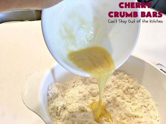 Cherry Crumb Bars | Can't Stay Out of the Kitchen | These mouthwatering bar-type #cookies are so spectacular. I guarantee you'll be drooling after the first bite! Terrific for summer #potlucks or #holidays when fresh #cherries are in season. #dessert #cherrydessert #Canbassador #NorthwestCherryGrowers