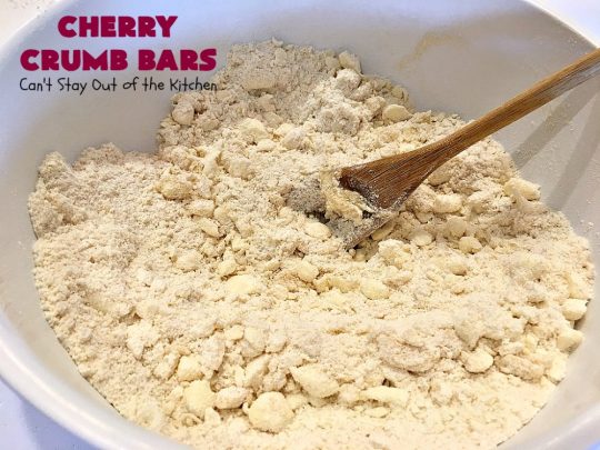 Cherry Crumb Bars | Can't Stay Out of the Kitchen | These mouthwatering bar-type #cookies are so spectacular. I guarantee you'll be drooling after the first bite! Terrific for summer #potlucks or #holidays when fresh #cherries are in season. #dessert #cherrydessert #Canbassador #NorthwestCherryGrowers