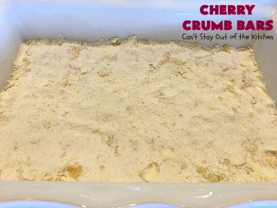 Cherry Crumb Bars | Can't Stay Out of the Kitchen | These mouthwatering bar-type #cookies are so spectacular. I guarantee you'll be drooling after the first bite! Terrific for summer #potlucks or #holidays when fresh #cherries are in season. #dessert #cherrydessert #Canbassador #NorthwestCherryGrowers