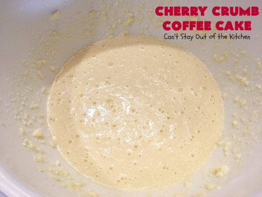 Cherry Crumb Coffee Cake | Can't Stay Out of the Kitchen | this fantastic #cake is filled with fresh #cherries, topped with a streusel topping & glazed with a powdered sugar icing. Terrific for a summer #dessert or #breakfast #coffeecake when cherries are in season. #Canbassador #NorthwestCherryGrowers