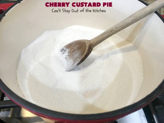 Cherry Custard Pie | Can't Stay Out of the Kitchen | try this irresistible #recipe as an alternative to traditional #CherryPie. It's rich, decadent & mouthwatering. Marvelous #dessert for the #summer when #FreshCherries are in season. #Custard #CherryCustardPie #CherryDessert #NWCherries #NorthwestCherryGrowers #Canbassador