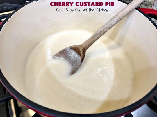 Cherry Custard Pie | Can't Stay Out of the Kitchen | try this irresistible #recipe as an alternative to traditional #CherryPie. It's rich, decadent & mouthwatering. Marvelous #dessert for the #summer when #FreshCherries are in season. #Custard #CherryCustardPie #CherryDessert #NWCherries #NorthwestCherryGrowers #Canbassador