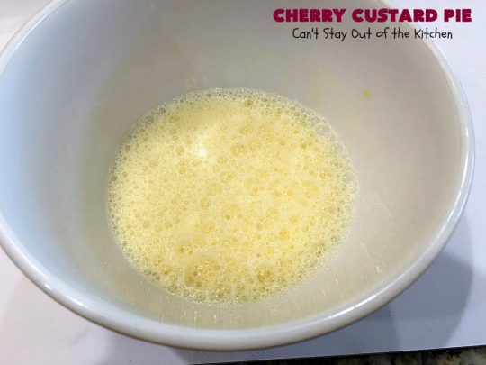 Cherry Custard Pie | Can't Stay Out of the Kitchen | try this irresistible #recipe as an alternative to traditional #CherryPie. It's rich, decadent & mouthwatering. Marvelous #dessert for the #summer when #FreshCherries are in season. #Custard #CherryCustardPie #CherryDessert #NWCherries #NorthwestCherryGrowers #Canbassador