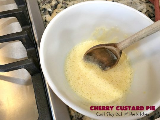Cherry Custard Pie | Can't Stay Out of the Kitchen | try this irresistible #recipe as an alternative to traditional #CherryPie. It's rich, decadent & mouthwatering. Marvelous #dessert for the #summer when #FreshCherries are in season. #Custard #CherryCustardPie #CherryDessert #NWCherries #NorthwestCherryGrowers #Canbassador