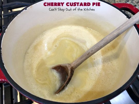 Cherry Custard Pie | Can't Stay Out of the Kitchen | try this irresistible #recipe as an alternative to traditional #CherryPie. It's rich, decadent & mouthwatering. Marvelous #dessert for the #summer when #FreshCherries are in season. #Custard #CherryCustardPie #CherryDessert #NWCherries #NorthwestCherryGrowers #Canbassador