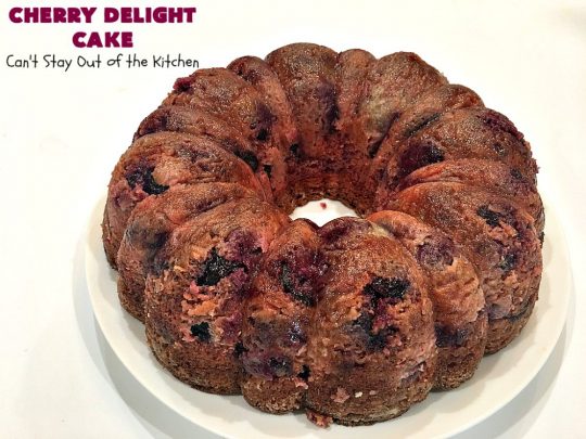 Cherry Delight Cake | Can't Stay Out of the Kitchen | Prepare to be WOWED by this fantastic #cherry #cake. This one is super moist & is absolutely delicious. It starts with a boxed #cakemix & cherry #gelatin. #dessert #cherrydessert #cherrycake