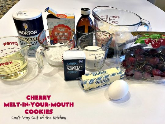 Cherry Melt-In-Your-Mouth Cookies | Can't Stay Out of the Kitchen | these fantastic #cookies dissolve in our mouth! They are heavenly with the addition of fresh #cherries. Perfect #summer #dessert. #cherrydessert #Canbassador #NorthwestCherryGrowers