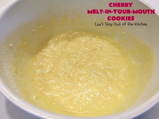 Cherry Melt-In-Your-Mouth Cookies | Can't Stay Out of the Kitchen | these fantastic #cookies dissolve in our mouth! They are heavenly with the addition of fresh #cherries. Perfect #summer #dessert. #cherrydessert #Canbassador #NorthwestCherryGrowers