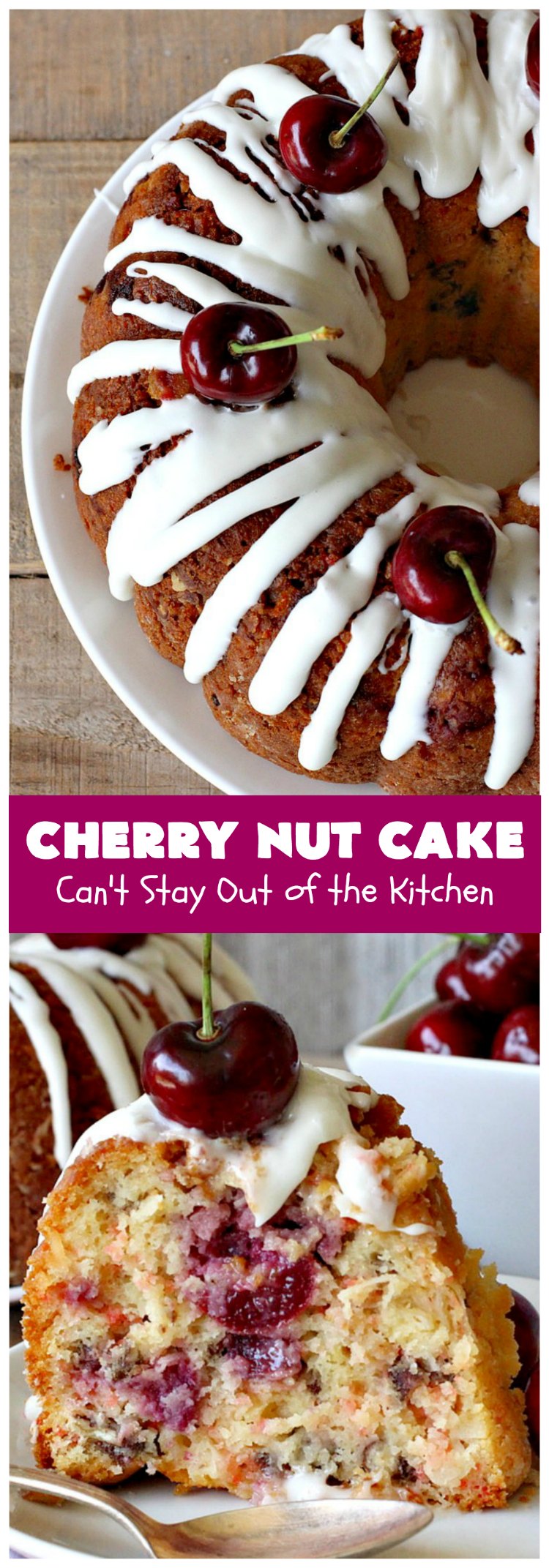 Cherry Nut Cake | Can't Stay Out of the Kitchen | this vintage #recipe uses #FreshCherries, #CherryChipCakeMix, #Pecans & #coconut. It's absolutely mouthwatering & will surely cure any sweet tooth craving you have. Great #summer #dessert when #cherries are in season. #CherryNutCake #CherryCake #CherryDessert #Holiday #cake #HolidayDessert #Fourth of July Dessert #FavoriteCherryCake