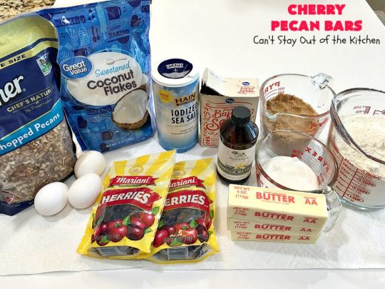 Cherry Pecan Bars | Can't Stay Out of the Kitchen | these crunchy bar-type #cookies are sensational. Perfect for backyard BBQs, potlucks, #tailgating or office parties or summer #holidays. #cherries #coconut #DriedCherries #pecans #brownie #dessert #CherryDessert #HolidayDessert #CherryPecanBars
