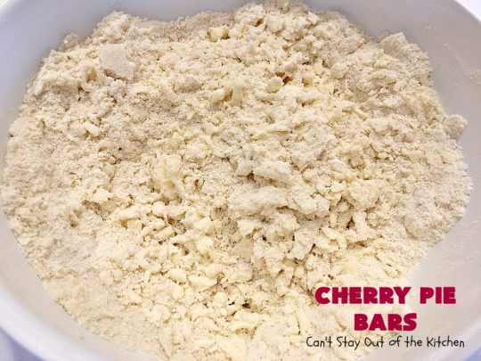 Cherry Pie Bars | Can't Stay Out of the Kitchen | These spectacular #cookie-type bars have the taste of #cherrypie without all the work! They're fantastic for summer potlucks when fresh #cherries are in season. #dessert #cherrydessert #Canbassador #NorthwestCherryGrowers