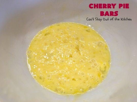 Cherry Pie Bars | Can't Stay Out of the Kitchen | These spectacular #cookie-type bars have the taste of #cherrypie without all the work! They're fantastic for summer potlucks when fresh #cherries are in season. #dessert #cherrydessert #Canbassador #NorthwestCherryGrowers