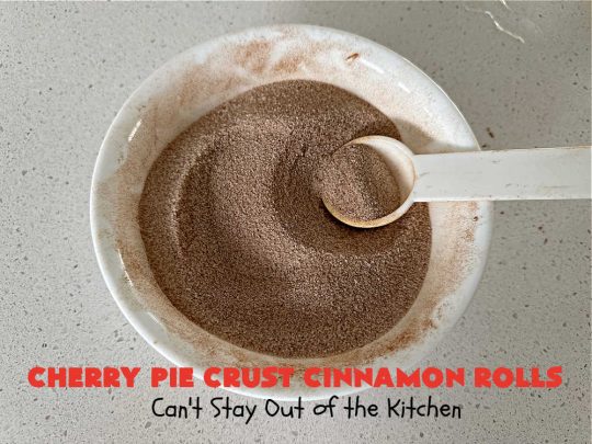 Cherry Pie Crust Cinnamon Rolls | Can't Stay Out of the Kitchen | You'll be swooning over every bite of these luscious #PieCrustCinnamonRolls. These include #CherryPreserves so they are doubly delicious. Great sweet treat for #breakfast or #brunch menus. This quick & easy #5IngredientRecipe can be whipped up in a jiffy so these #CinnamonRolls can be enjoyed all day long! #cherries #CherryPieCrustCinnamonRolls
