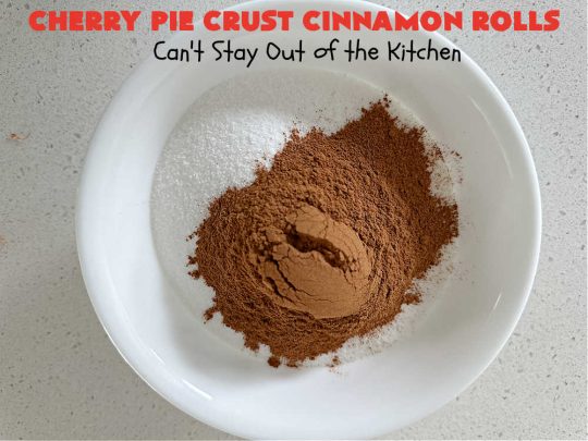 Cherry Pie Crust Cinnamon Rolls | Can't Stay Out of the Kitchen | You'll be swooning over every bite of these luscious #PieCrustCinnamonRolls. These include #CherryPreserves so they are doubly delicious. Great sweet treat for #breakfast or #brunch menus. This quick & easy #5IngredientRecipe can be whipped up in a jiffy so these #CinnamonRolls can be enjoyed all day long! #cherries #CherryPieCrustCinnamonRolls