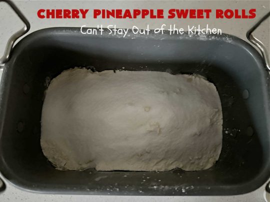 Cherry Pineapple Sweet Rolls | Can't Stay Out of the Kitchen | Prepare to drool over these luscious #SweetRolls. They're filled with a scrumptious #CherryPineappleFruitMix & glazed with a thick #almond icing that makes these #CinnamonRolls so rich and decadent you won't be able to resist them. Wonderful for #holidays or for a weekend or company #breakfast or #brunch. #cherry #pineapple #ParadiseFruit #CherryPineappleSweetRolls