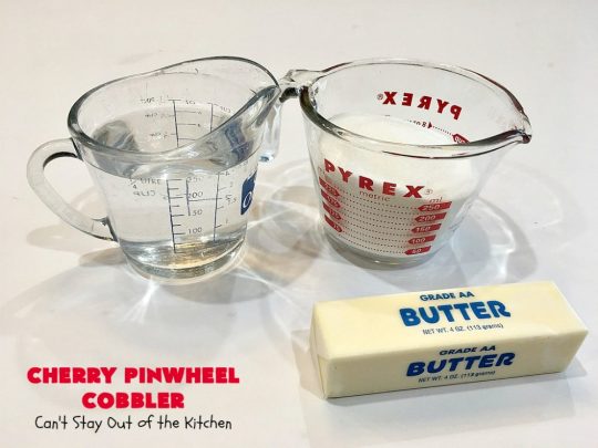 Cherry Pinwheel Cobbler | Can't Stay Out of the Kitchen | this awesome #dessert rolls up #almond flavored #cherries in #PieCrust. A syrup is poured over top before baking. Terrific #CherryDessert while #FreshCherries are in season. #cobbler #CherryCobbler #CherryPinwheelCobbler #Summer #SummerDessert #NorthwestCherryGrowers #NWCherries #Canbassador