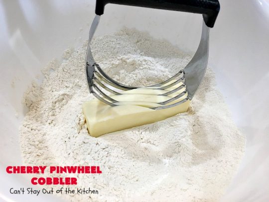 Cherry Pinwheel Cobbler | Can't Stay Out of the Kitchen | this awesome #dessert rolls up #almond flavored #cherries in #PieCrust. A syrup is poured over top before baking. Terrific #CherryDessert while #FreshCherries are in season. #cobbler #CherryCobbler #CherryPinwheelCobbler #Summer #SummerDessert #NorthwestCherryGrowers #NWCherries #Canbassador