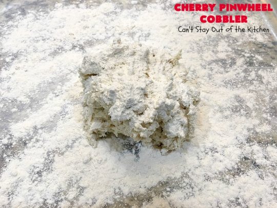 Cherry Pinwheel Cobbler | Can't Stay Out of the Kitchen | this awesome #dessert rolls up #almond flavored #cherries in #PieCrust. A syrup is poured over top before baking. Terrific #CherryDessert while #FreshCherries are in season. #cobbler #CherryCobbler #CherryPinwheelCobbler #Summer #SummerDessert #NorthwestCherryGrowers #NWCherries #Canbassador