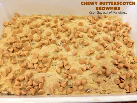Chewy Butterscotch Brownies | Can't Stay Out of the Kitchen | #butterscotch lovers will love these amazing #brownies. Great for #tailgating parties, potlucks, backyard BBQs or #holiday #baking. #cookie #dessert #ButterscotchDessert#ButterscotchBrownies #FourthOfJuly #ChewyButterscotchBrownies