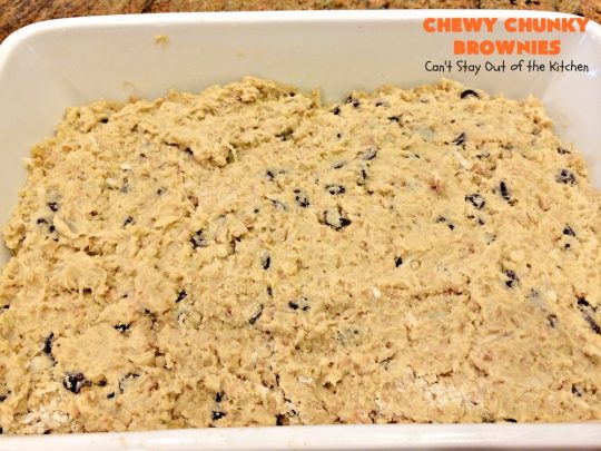 Chewy Chunky Brownies | Can't Stay Out of the Kitchen | these spectacular #brownies include #ChocolateChips #HeathEnglishToffeeBits, #coconut & #walnuts. They are ooey, gooey & so heavenly. Perfect for #tailgating, potlucks, backyard BBQs & summer #holiday fun like #FourthOfJuly & #LaborDay. #dessert #ChocolateDessert #cookie #chocolate #ToffeeDessert #ChewyChunkyBrownies #HolidayDessert