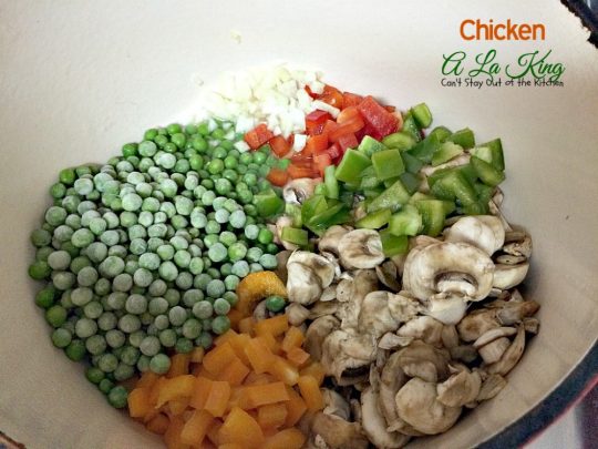 Chicken A La King | Can't Stay Out of the Kitchen | this mouthwatering #chicken entree is comfort food at its finest. Serve over rolls for a quick and easy supper.