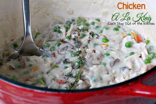 Chicken A La King | Can't Stay Out of the Kitchen | this mouthwatering #chicken entree is comfort food at its finest. Serve over rolls for a quick and easy supper.