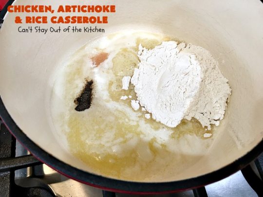 Chicken, Artichoke and Rice Casserole | Can't Stay Out of the Kitchen | this lovely #ChickenCasserole is perfect for company & tastes utterly amazing. #chicken #rice #carrots #artichokes #casserole #ChickenArtichokeAndRiceCasserole