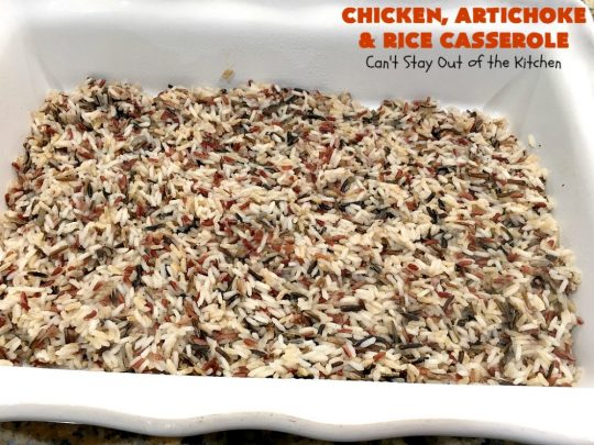 Chicken, Artichoke and Rice Casserole | Can't Stay Out of the Kitchen | this lovely #ChickenCasserole is perfect for company & tastes utterly amazing. #chicken #rice #carrots #artichokes #casserole #ChickenArtichokeAndRiceCasserole