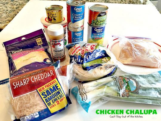 Chicken Chalupa | Can't Stay Out of the Kitchen | this fabulous #TexMex entree is filled with #corn #chicken #greenchilies #olives & lots of #cheese. One of the BEST #enchilada style recipes you'll ever eat.