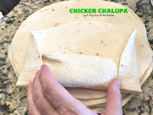 Chicken Chalupa | Can't Stay Out of the Kitchen | this fabulous #TexMex entree is filled with #corn #chicken #greenchilies #olives & lots of #cheese. One of the BEST #enchilada style recipes you'll ever eat.