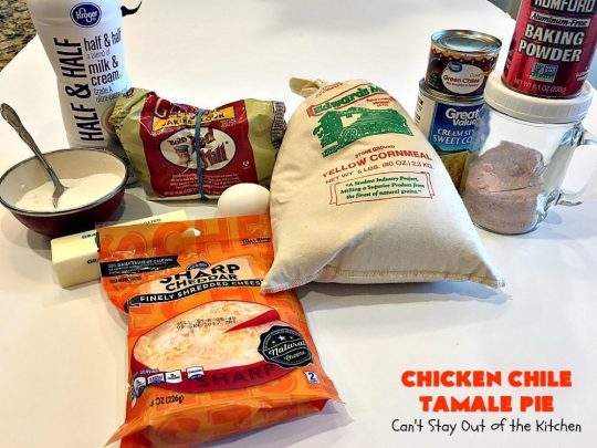Chicken Chile Tamale Pie | Can't Stay Out of the Kitchen | this amazing #tamale pie tastes absolutely fantastic. It's perfect for #tailgating parties & potlucks. #chicken #avocados #corn #olives #cheese #glutenfree